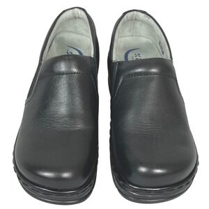Klogs Naples Footwear Black Leather Slip On Mule Clog Shoes Women's